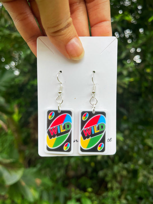 Uno Card Earrings