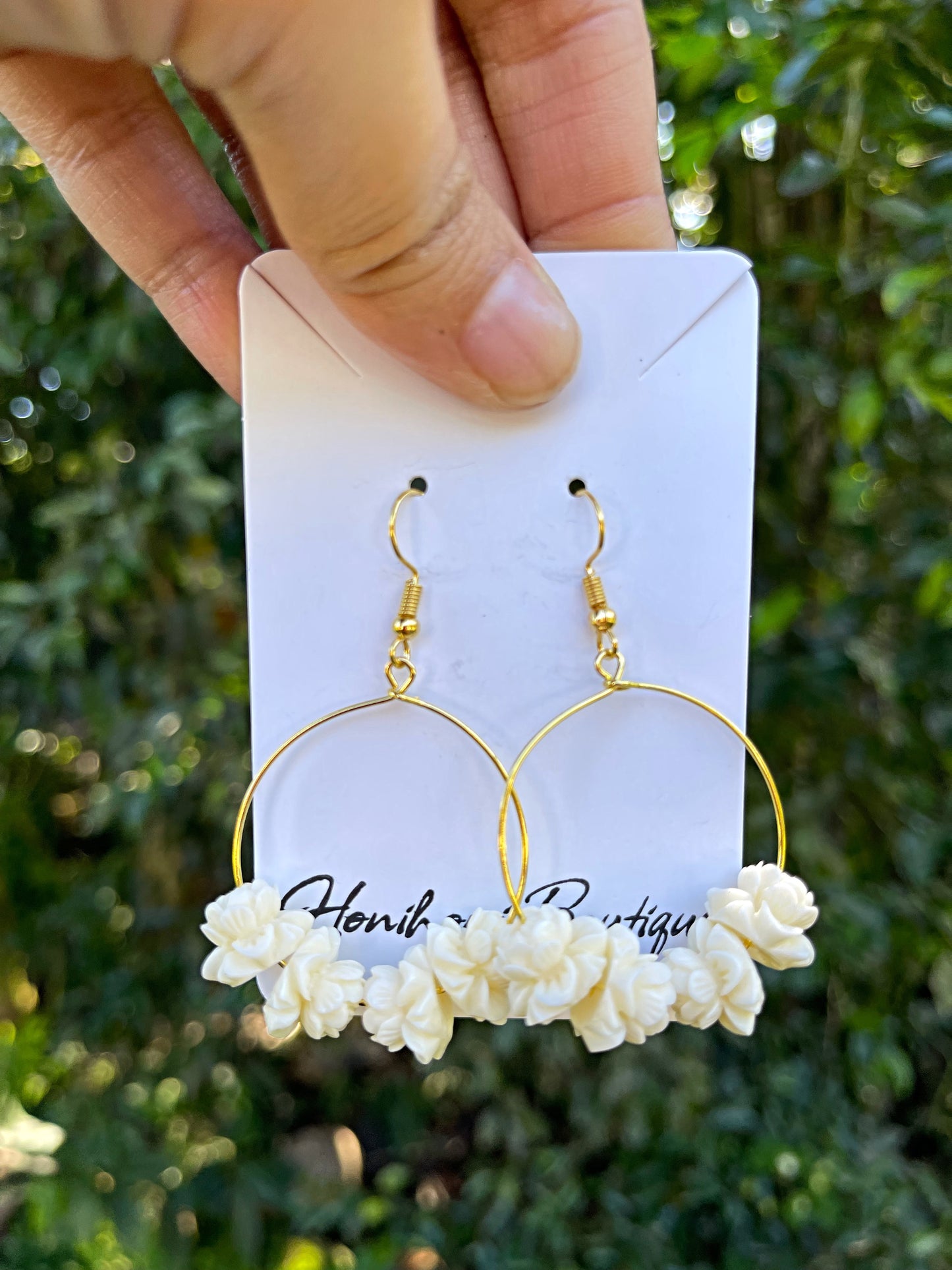 Gardenia Hoop Dangle Earrings (Gold/Silver)